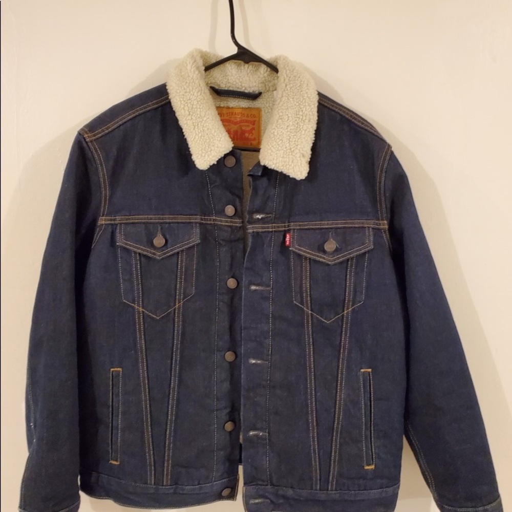 Levi’s Men's Sherpa Denim Trucker Jacket.
